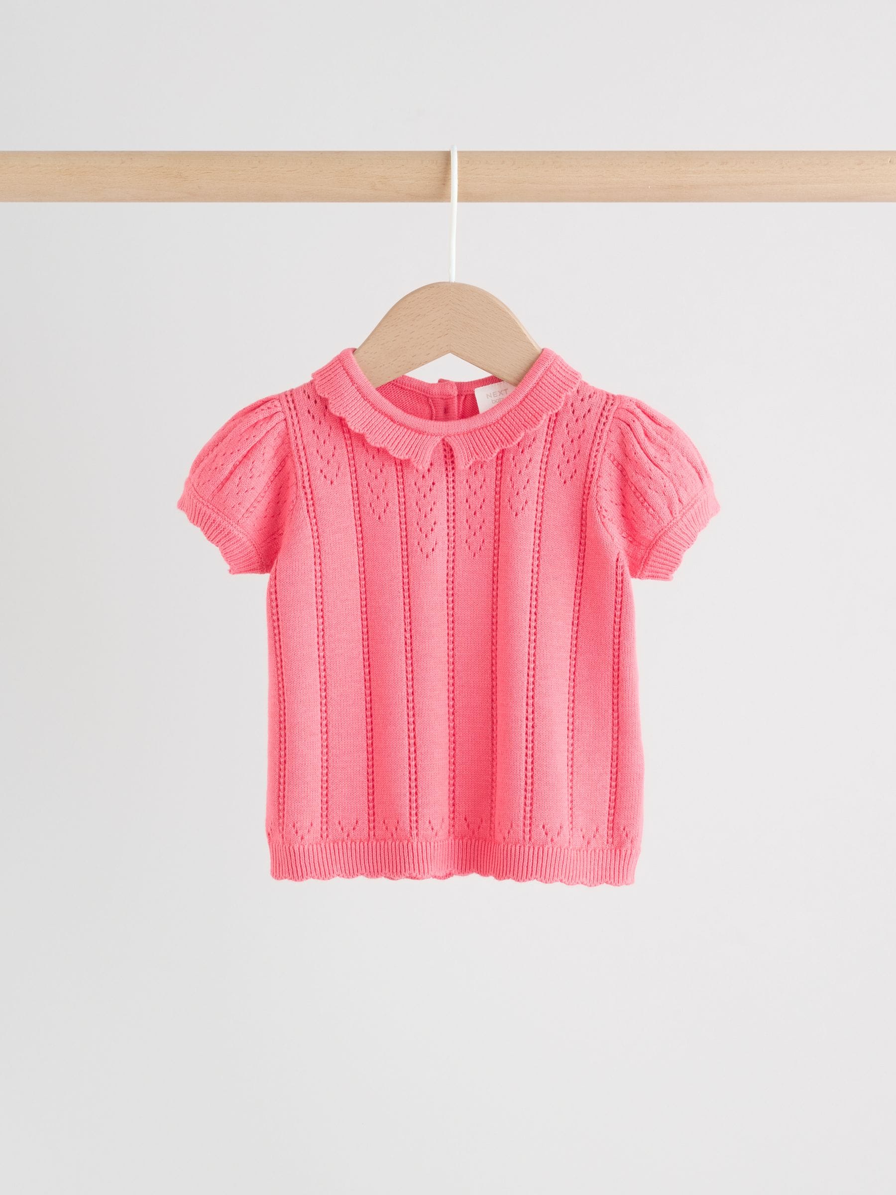 Pink Baby Knitted Top and Shorts Set 2 Piece (0mths-2yrs) image 8