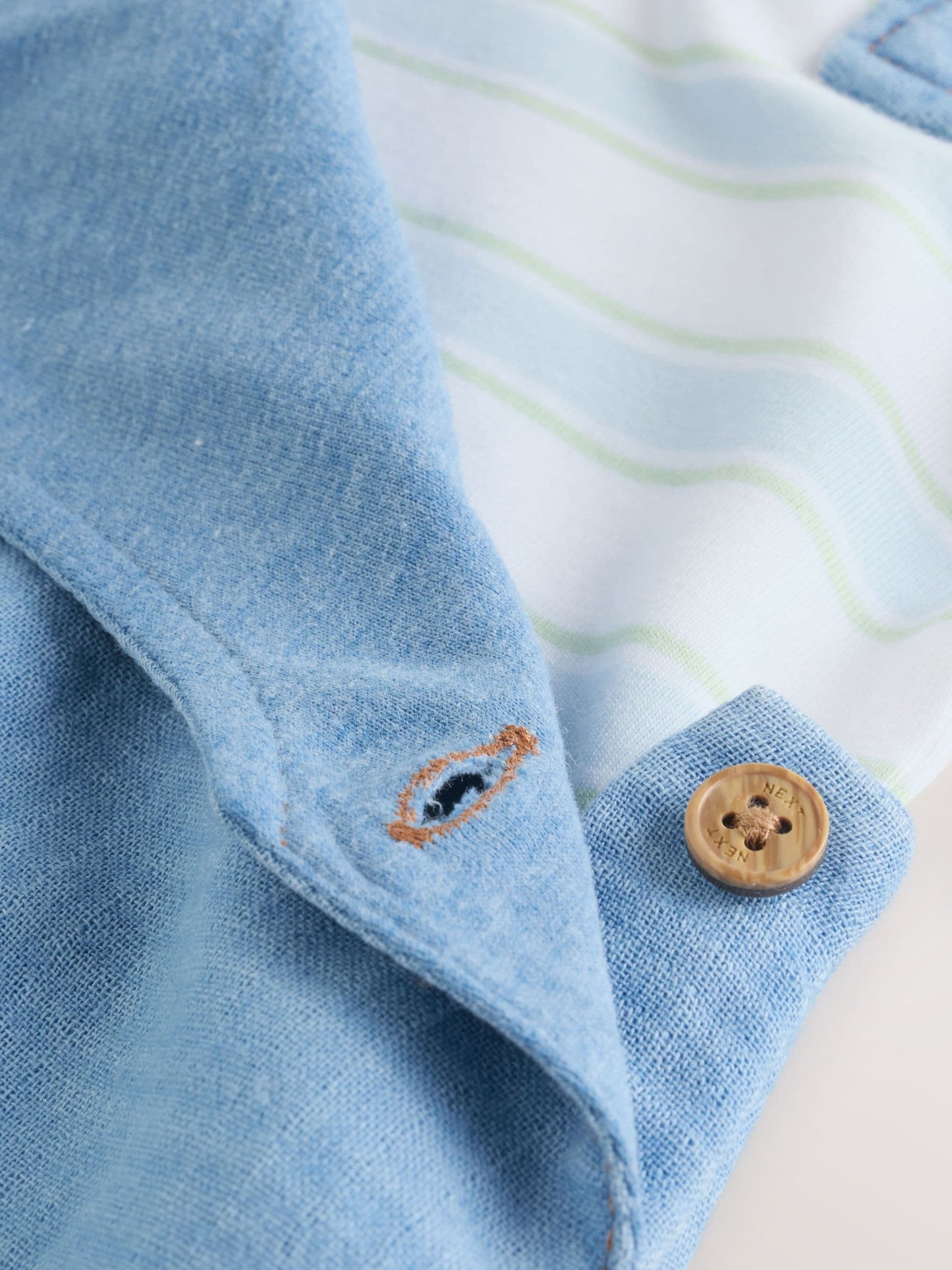 Blue Bear Woven Dungarees and Bodysuit Baby Set (0mths-2yrs) image 3