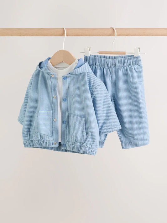 Blue Jacket, Top and Trousers 3 Piece Baby Set (0mths-2yrs)