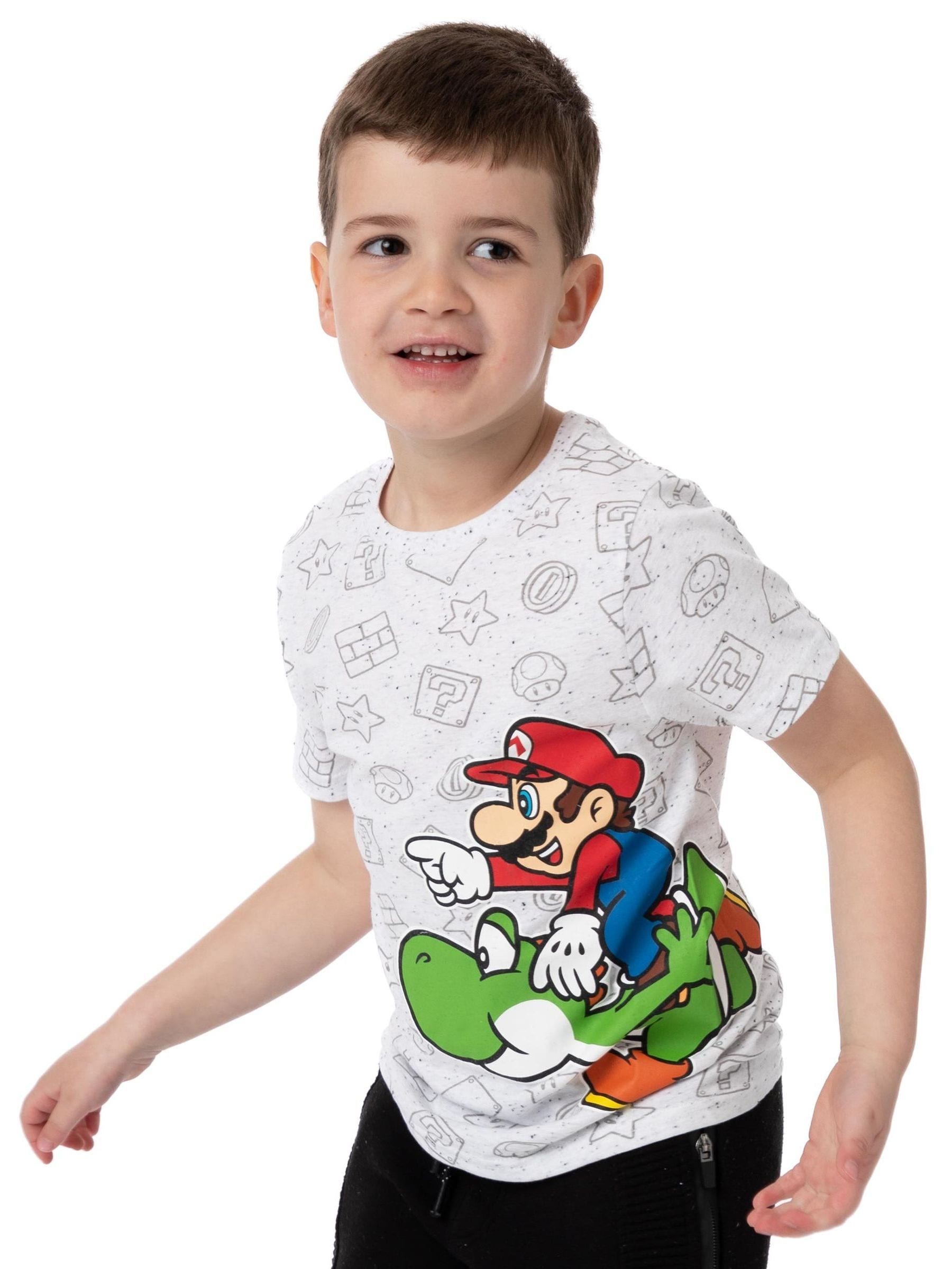 Dsiney Kidz - Vanilla Underground Grey Boys Nintendo Super Mario and Yoshi Short Sleeved T-Shirt image 2