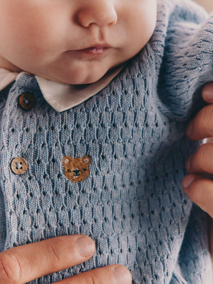 Blue Collared Knit Top and Shorts Baby Set (0mths-2yrs) image 5