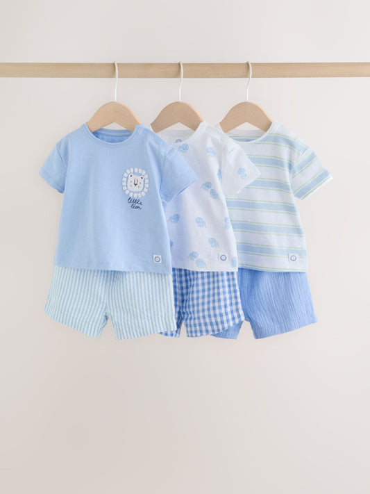 Blue Lion Tops and Shorts Baby Set 6 Piece (0mths-3yrs) image 1