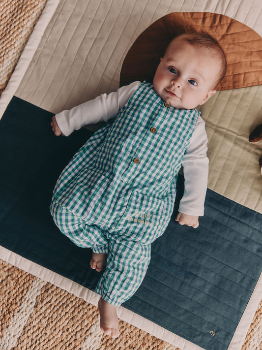 Green Gingham Dunagree and Bodysuits Baby Set (0mths-2yrs) image 1