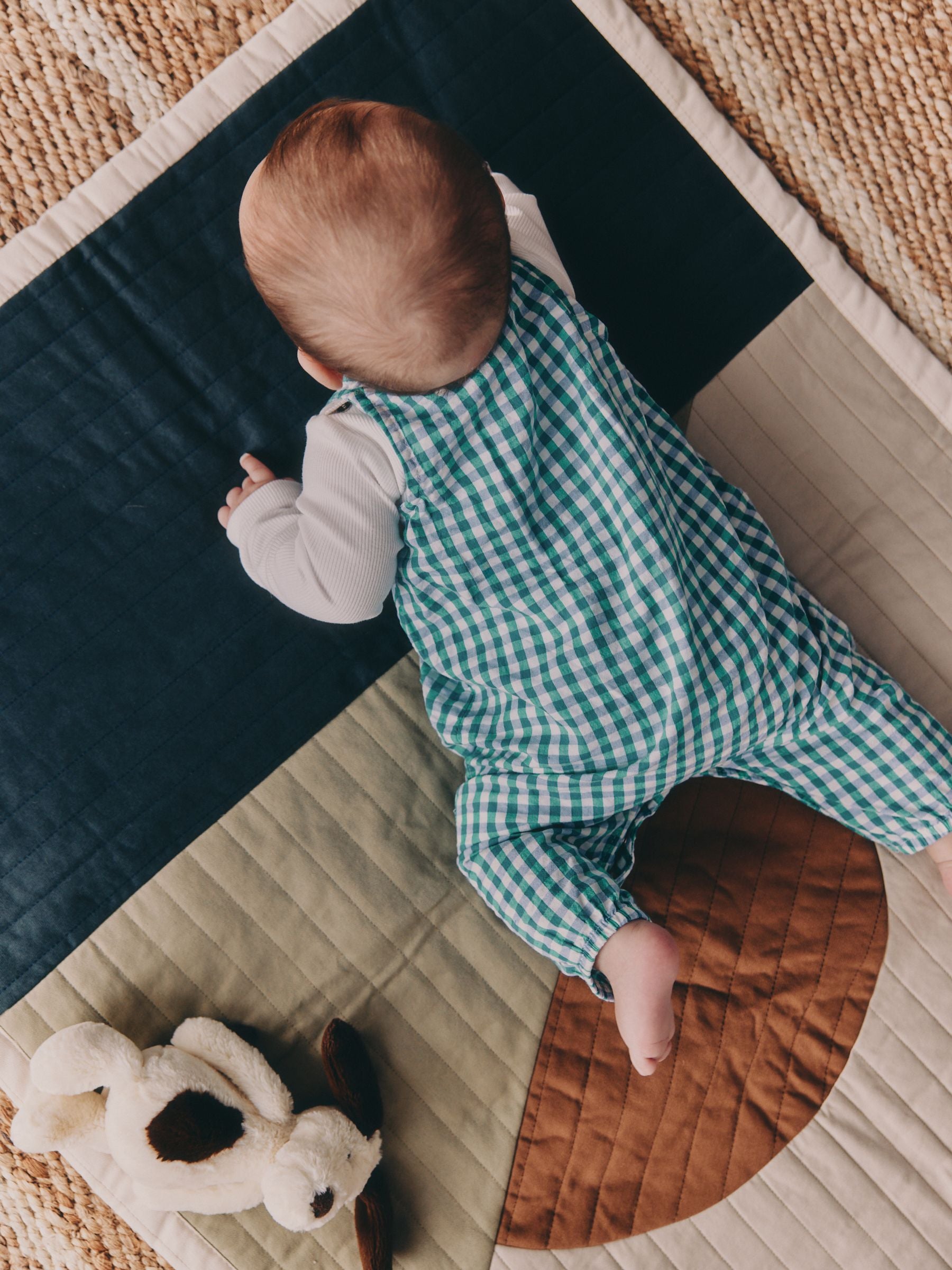 Green Gingham Dunagree and Bodysuits Baby Set (0mths-2yrs) image 3