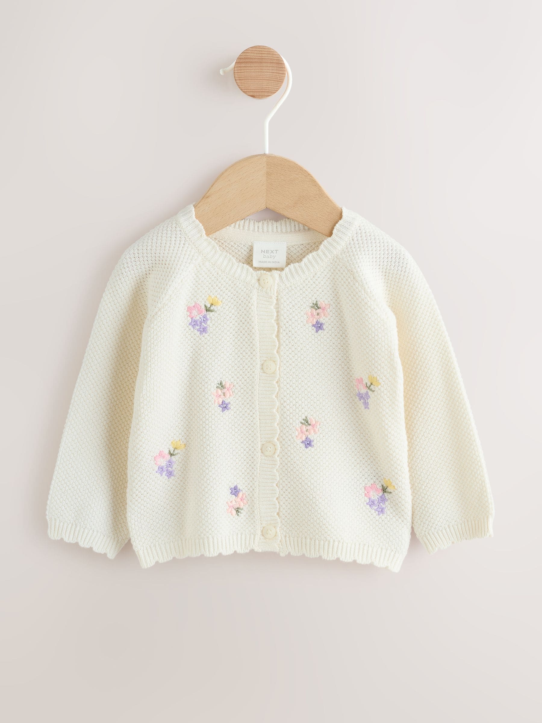 Dsiney Kidz - White Floral Embroidered Baby Cardigan (0mths-2yrs) image 1