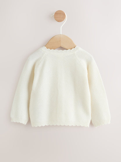 Dsiney Kidz - White Floral Embroidered Baby Cardigan (0mths-2yrs) image 2