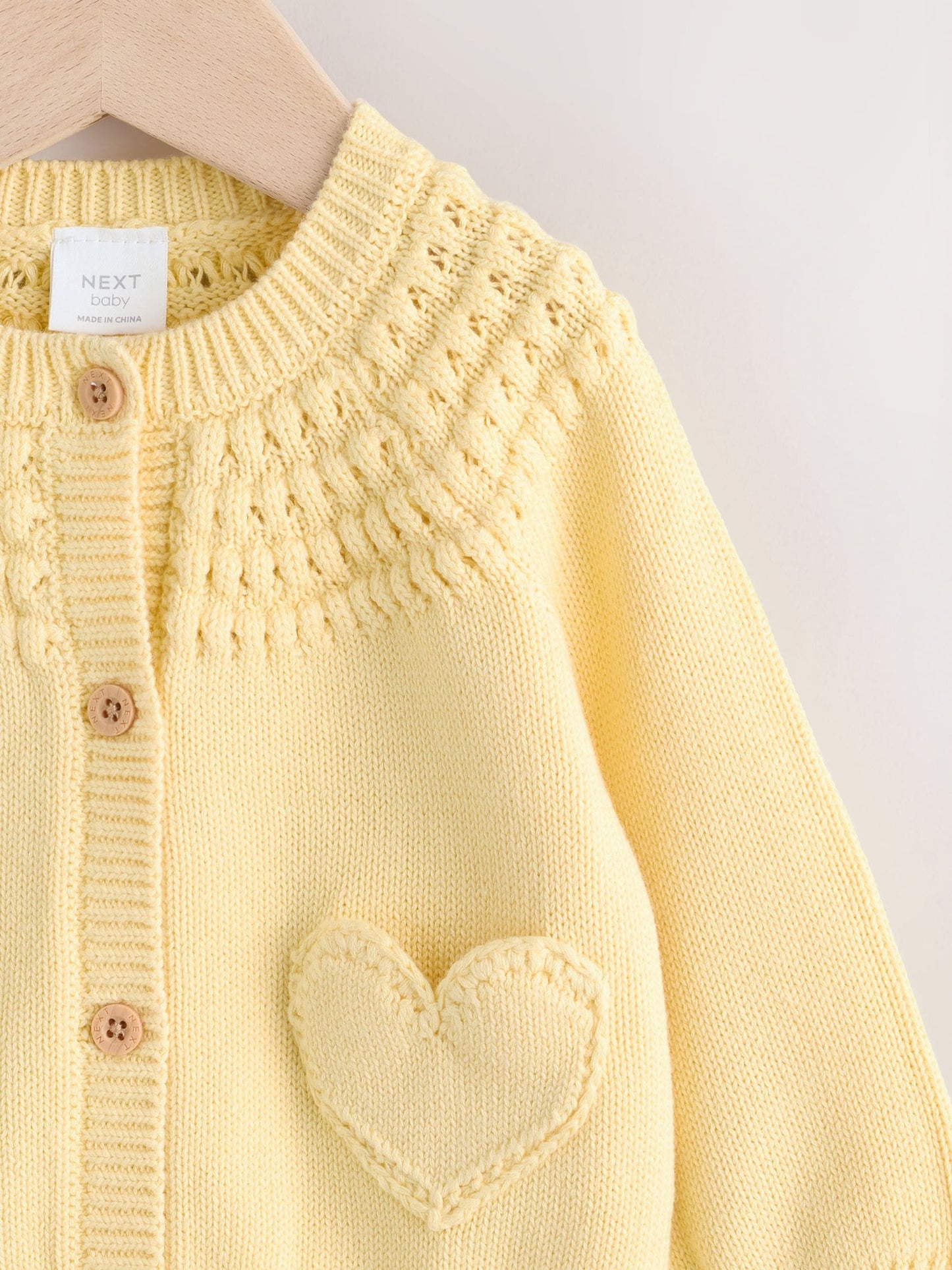 Dsiney Kidz - Yellow Heart Pocket Button Through Baby Cardigan (0mths-2yrs) image 3