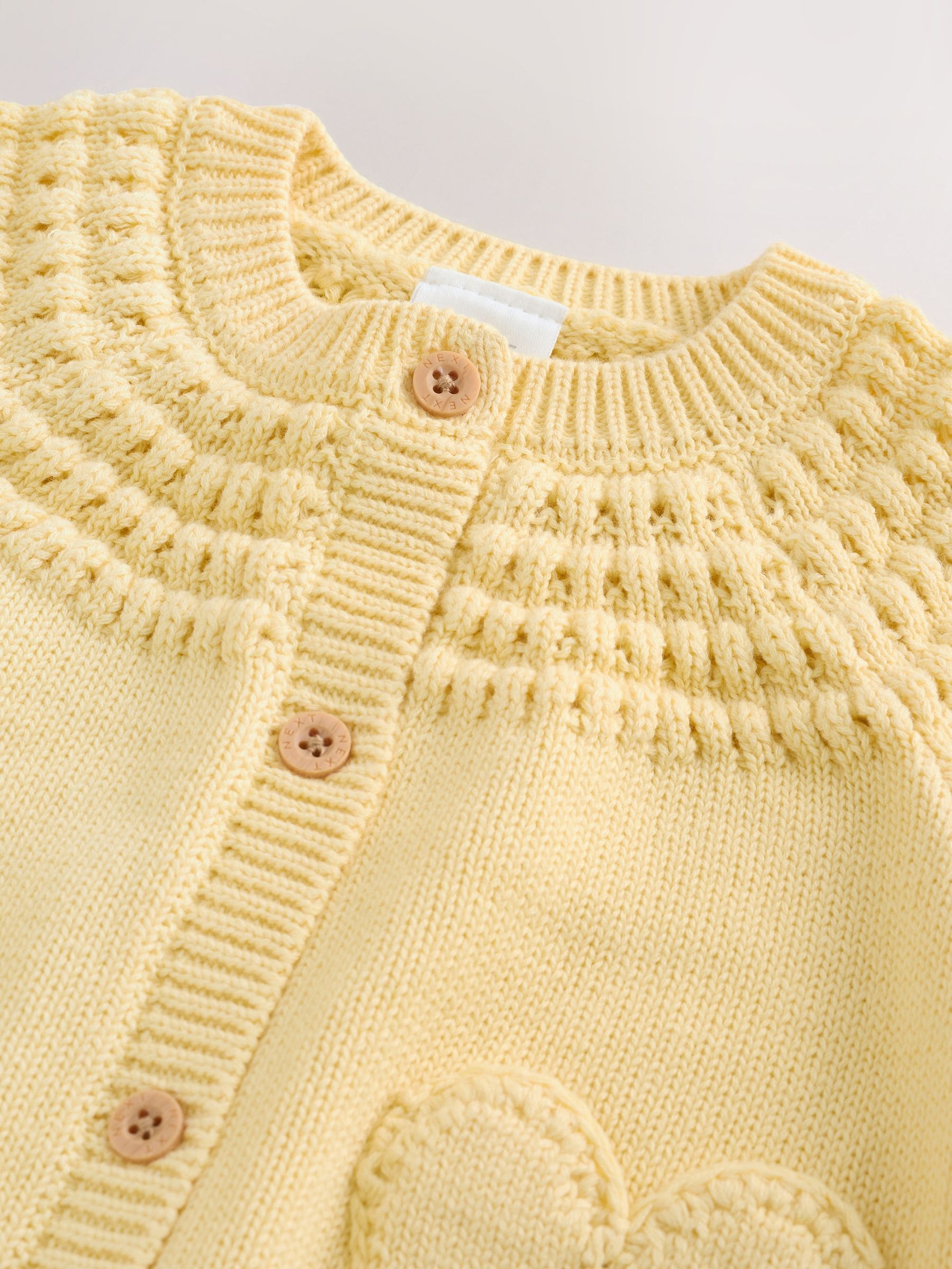Dsiney Kidz - Yellow Heart Pocket Button Through Baby Cardigan (0mths-2yrs) image 4
