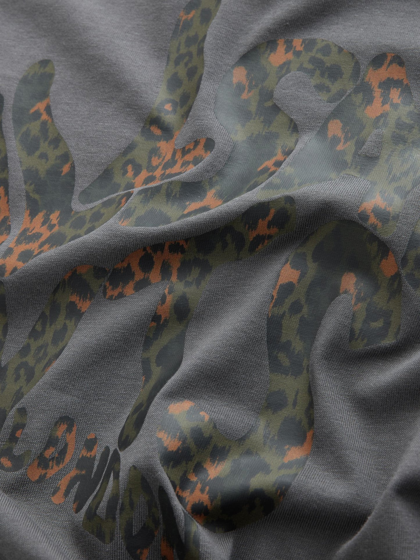 Dsiney Kidz - smALLSAINTS Charcoal Grey/Leopard Oversized Orlando Logo Crew Neck T-Shirt image 8