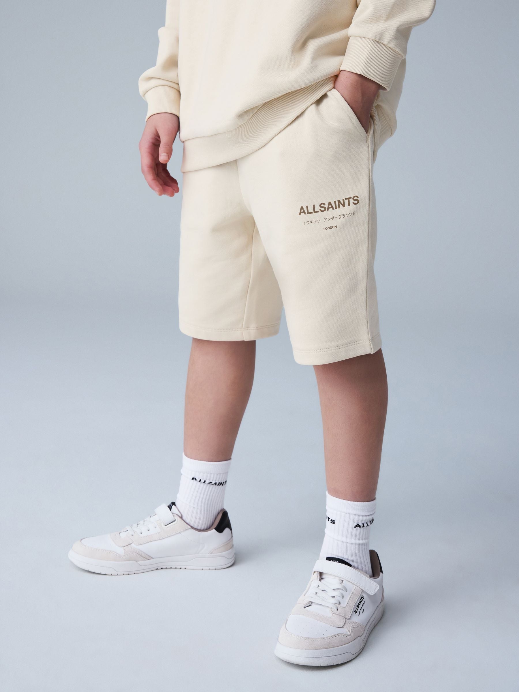 Dsiney Kidz - smALLSAINTS Neutral Underground Sweat Shorts image 1