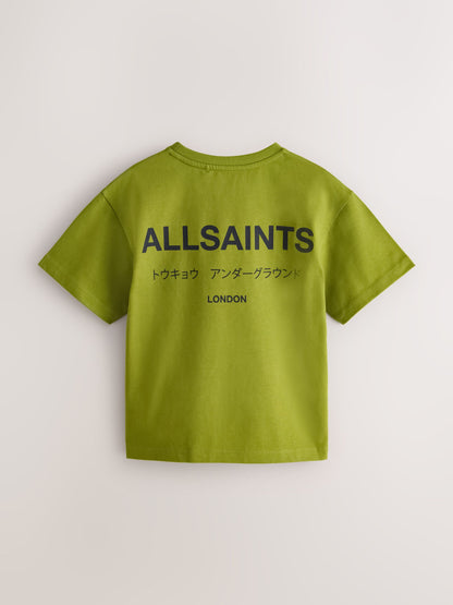 Dsiney Kidz - smALLSAINTS Green Oversized Underground Crew Neck Cotton T-Shirt image 6