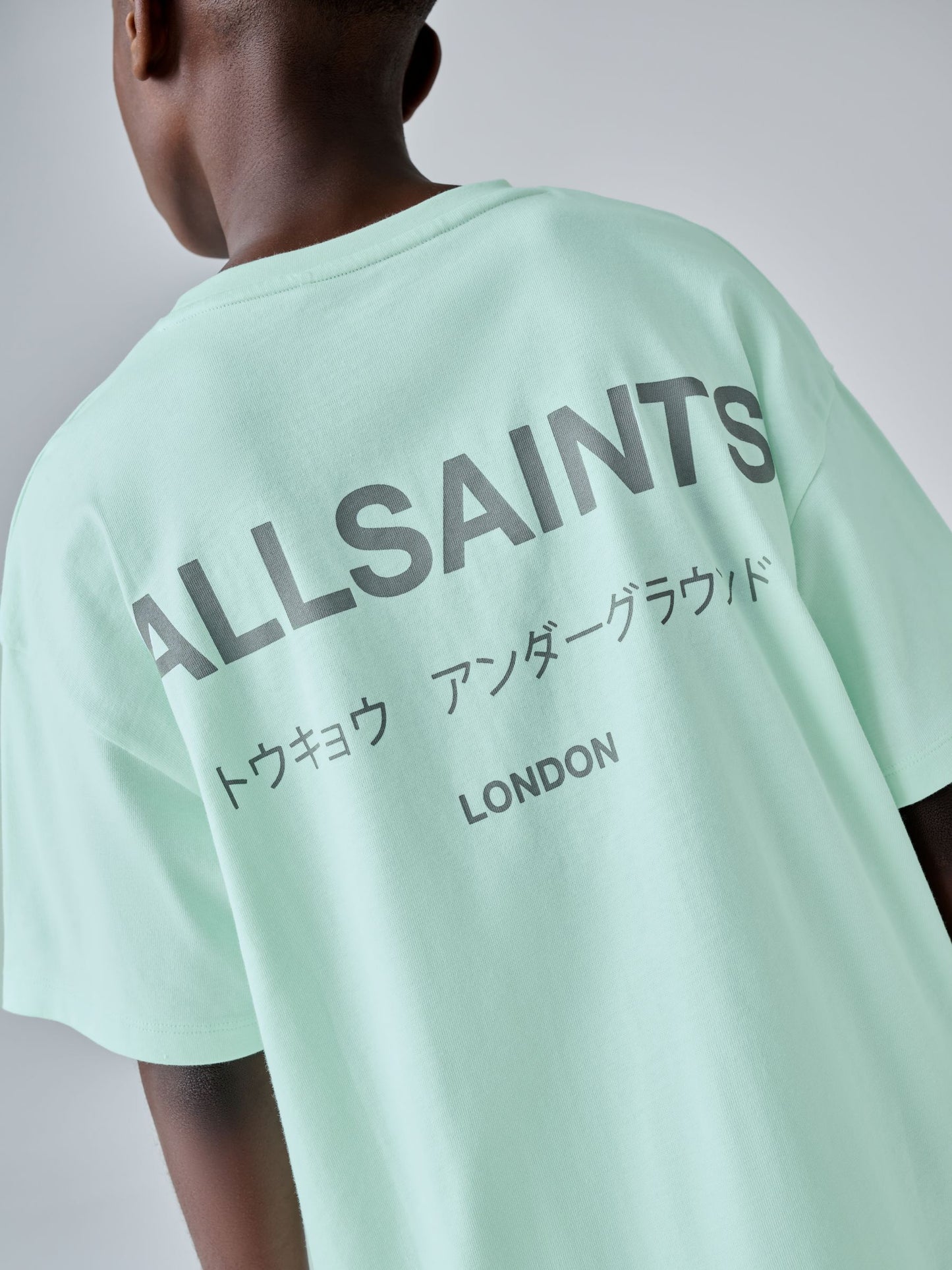 Dsiney Kidz - smALLSAINTS Mint Green Oversized Underground Crew Neck Cotton T-Shirt image 3