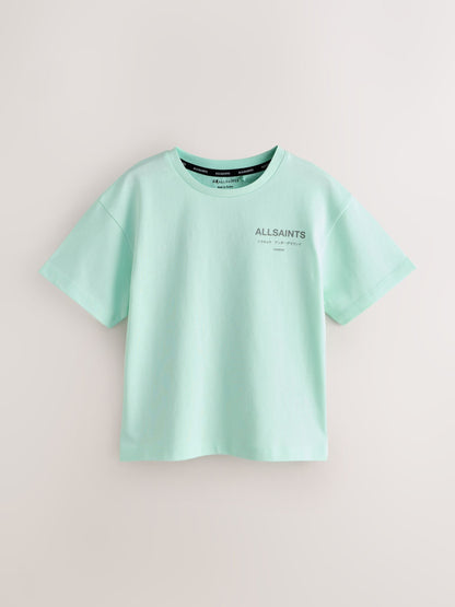 Dsiney Kidz - smALLSAINTS Mint Green Oversized Underground Crew Neck Cotton T-Shirt image 5