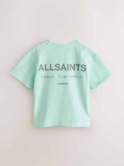 Dsiney Kidz - smALLSAINTS Mint Green Oversized Underground Crew Neck Cotton T-Shirt image 6