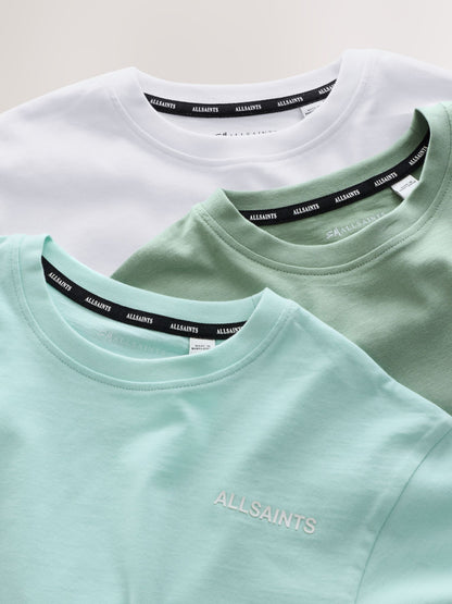 Dsiney Kidz - smALLSAINTS Green/Blue Logo Crew Relaxed T-Shirts 3 Pack image 6