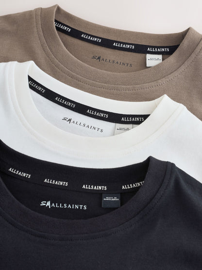 Dsiney Kidz - smALLSAINTS Black/Brown Logo Crew Neck Relaxed T-Shirts 3 Pack image 6
