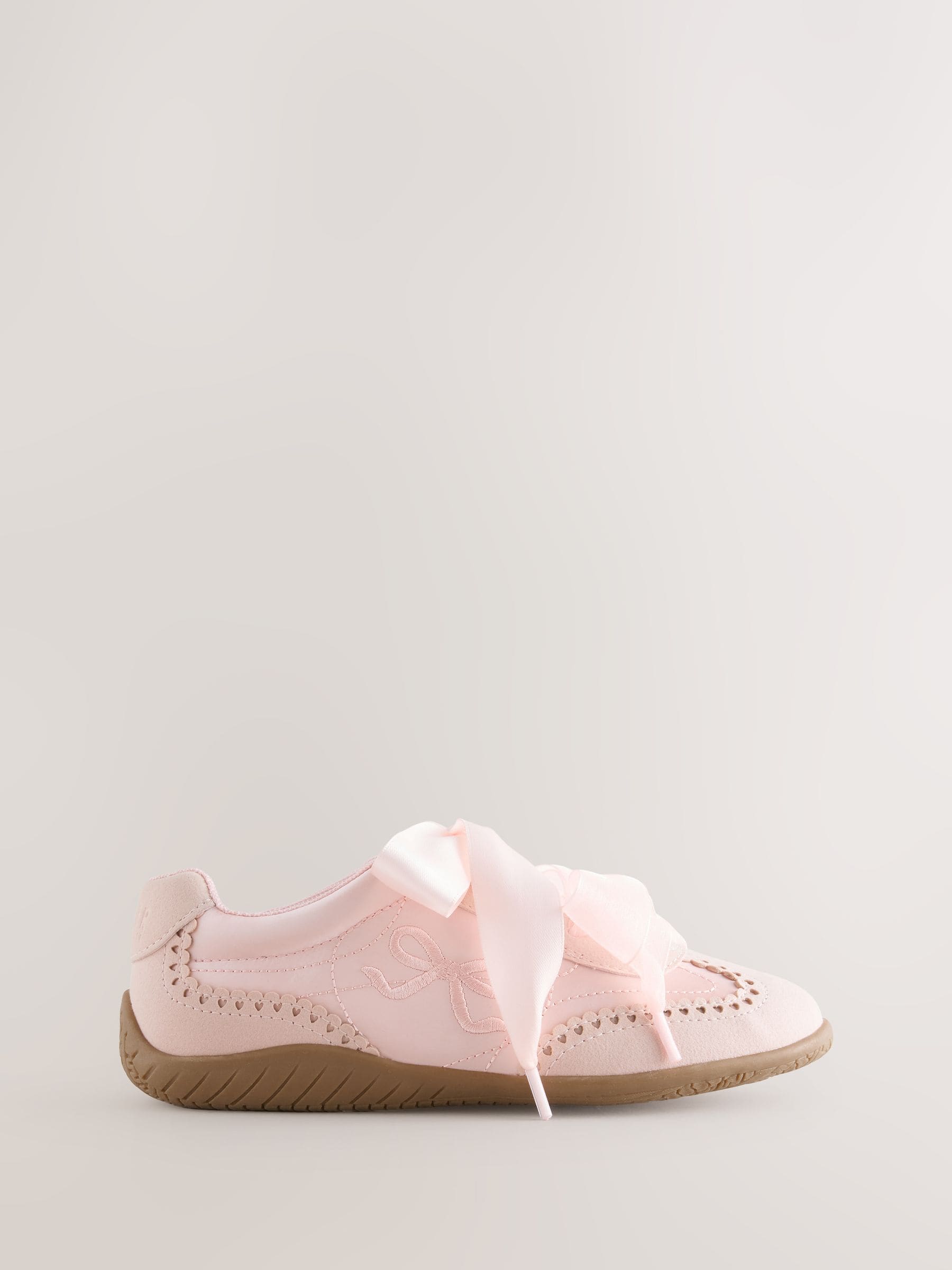 Baker by Ted Baker Pink Satin Gum Sole Ballet Trainers image 2
