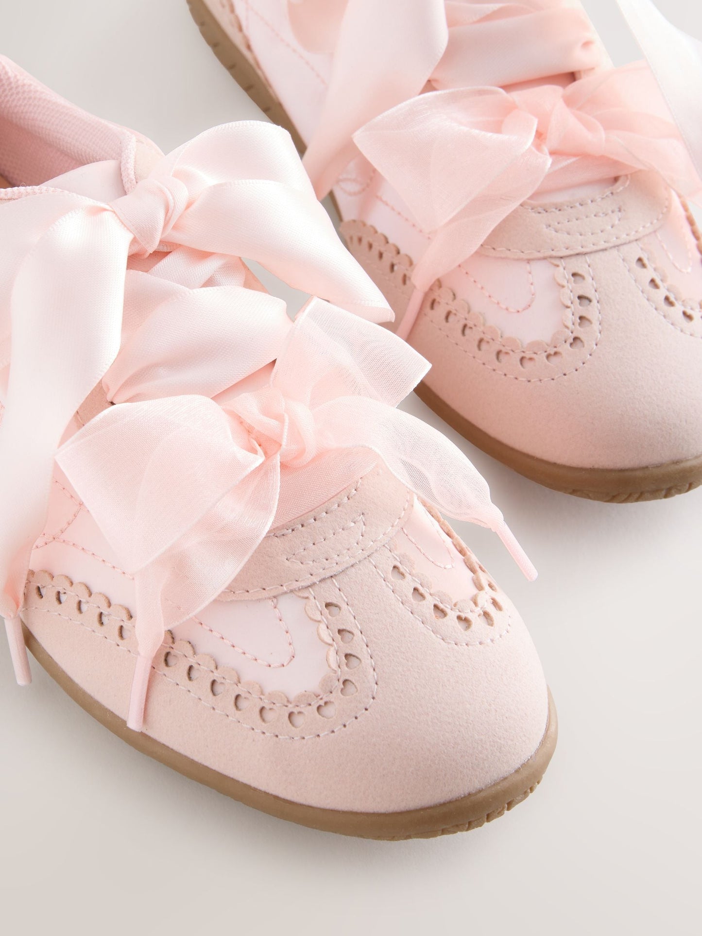 Baker by Ted Baker Pink Satin Gum Sole Ballet Trainers image 3