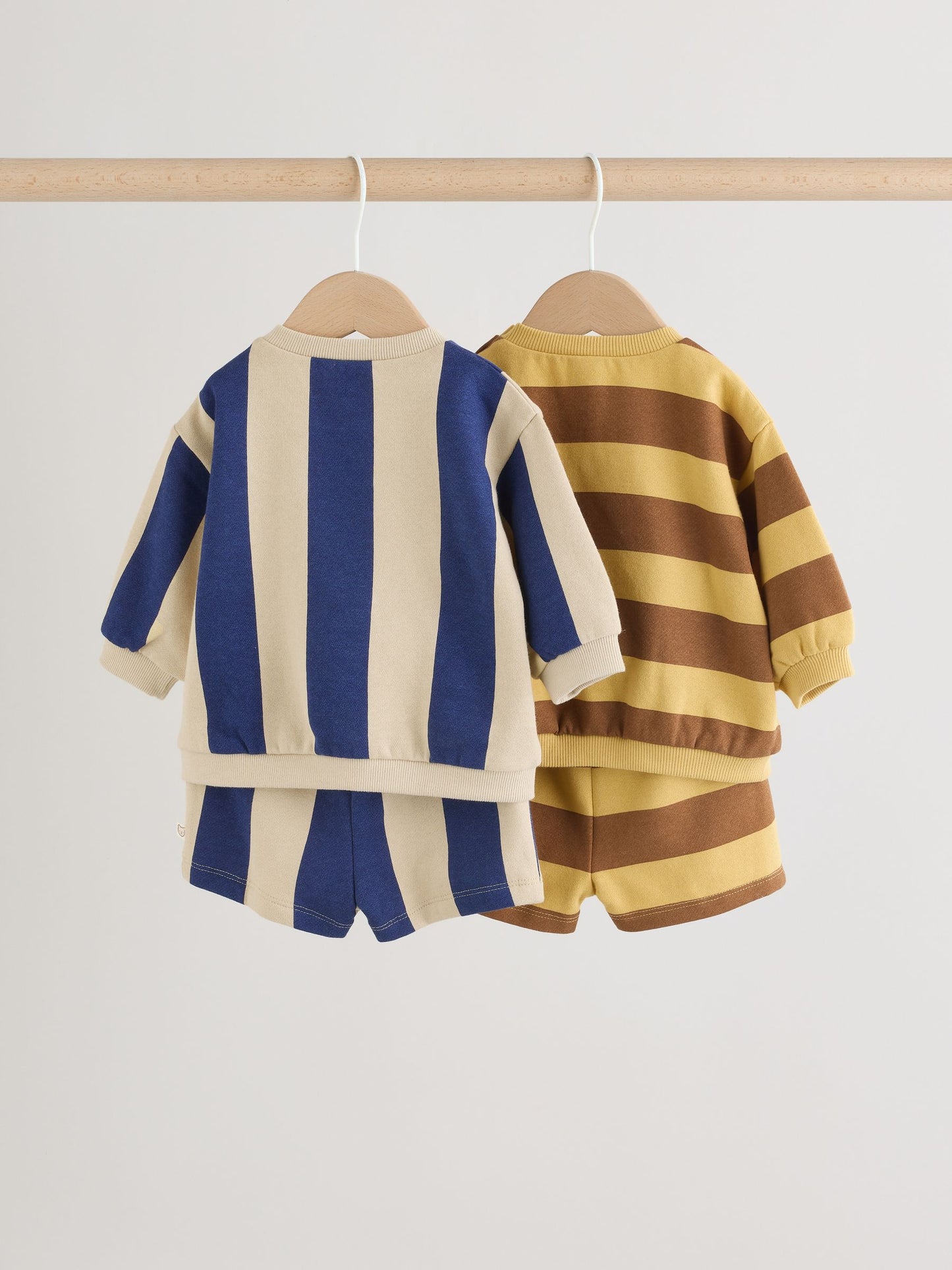 Blue/Rust Stripe Sweatshirt and Shorts 4 Piece Baby Set (0mths-2yrs) image 2
