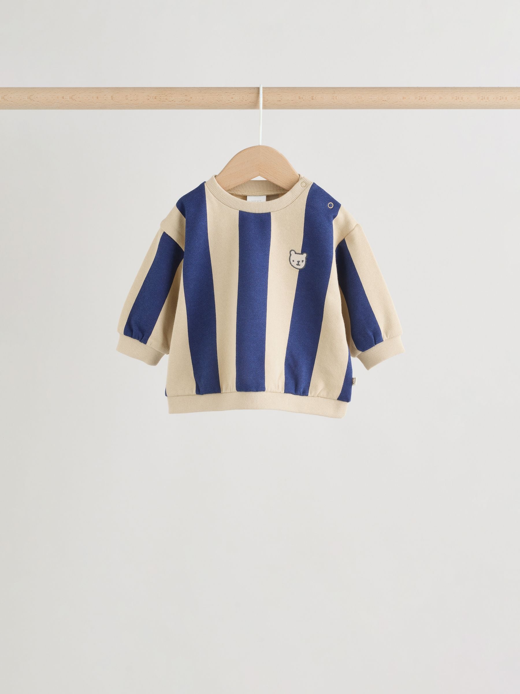 Blue/Rust Stripe Sweatshirt and Shorts 4 Piece Baby Set (0mths-2yrs) image 3
