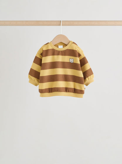 Blue/Rust Stripe Sweatshirt and Shorts 4 Piece Baby Set (0mths-2yrs) image 7