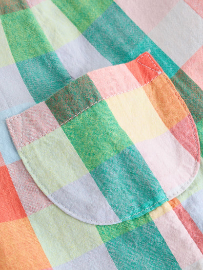 Bright Multi Colour Check Woven Dungaree and Bodysuit Set (0mths-2yrs) image 7