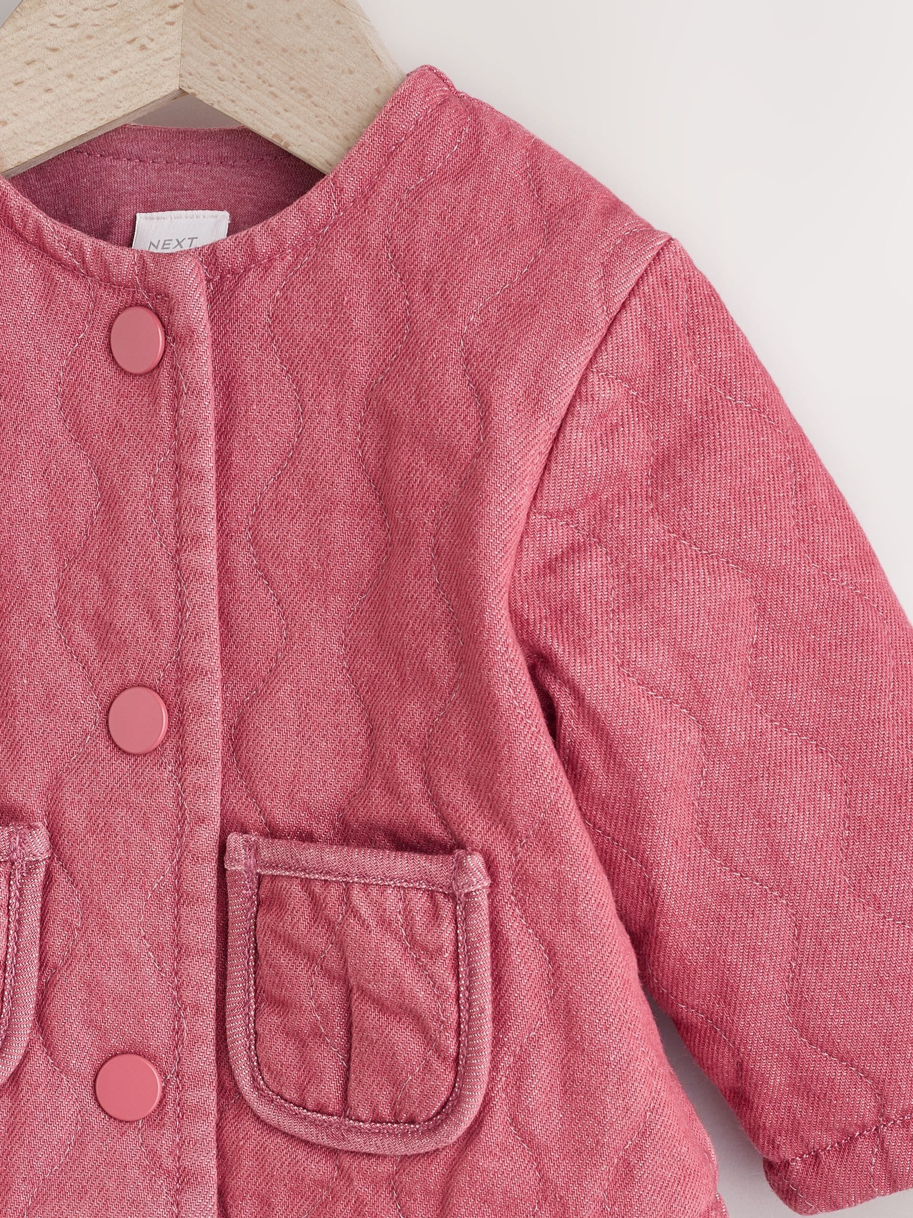 Dsiney Kidz - Pink Quilted Denim Baby Jacket (0mths-2yrs) image 3