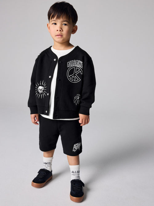 smALLSAINTS Black Motive Jacket T-Shirt and Shorts 3 Piece Set image 1