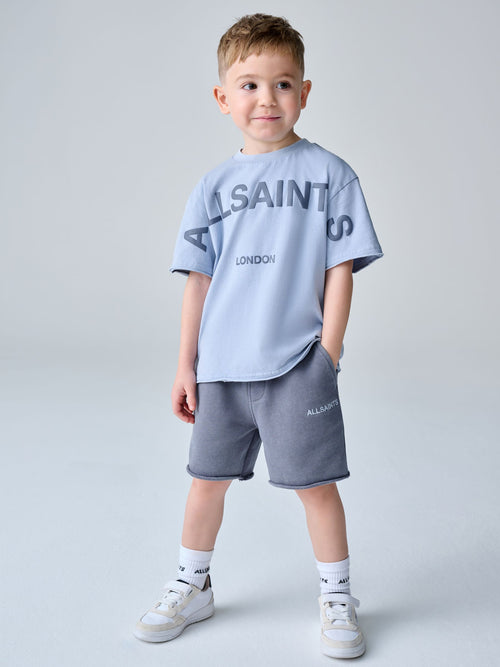 smALLSAINTS Blue Biggy Oversized T-Shirt and Sweat Shorts Younger Set image 1