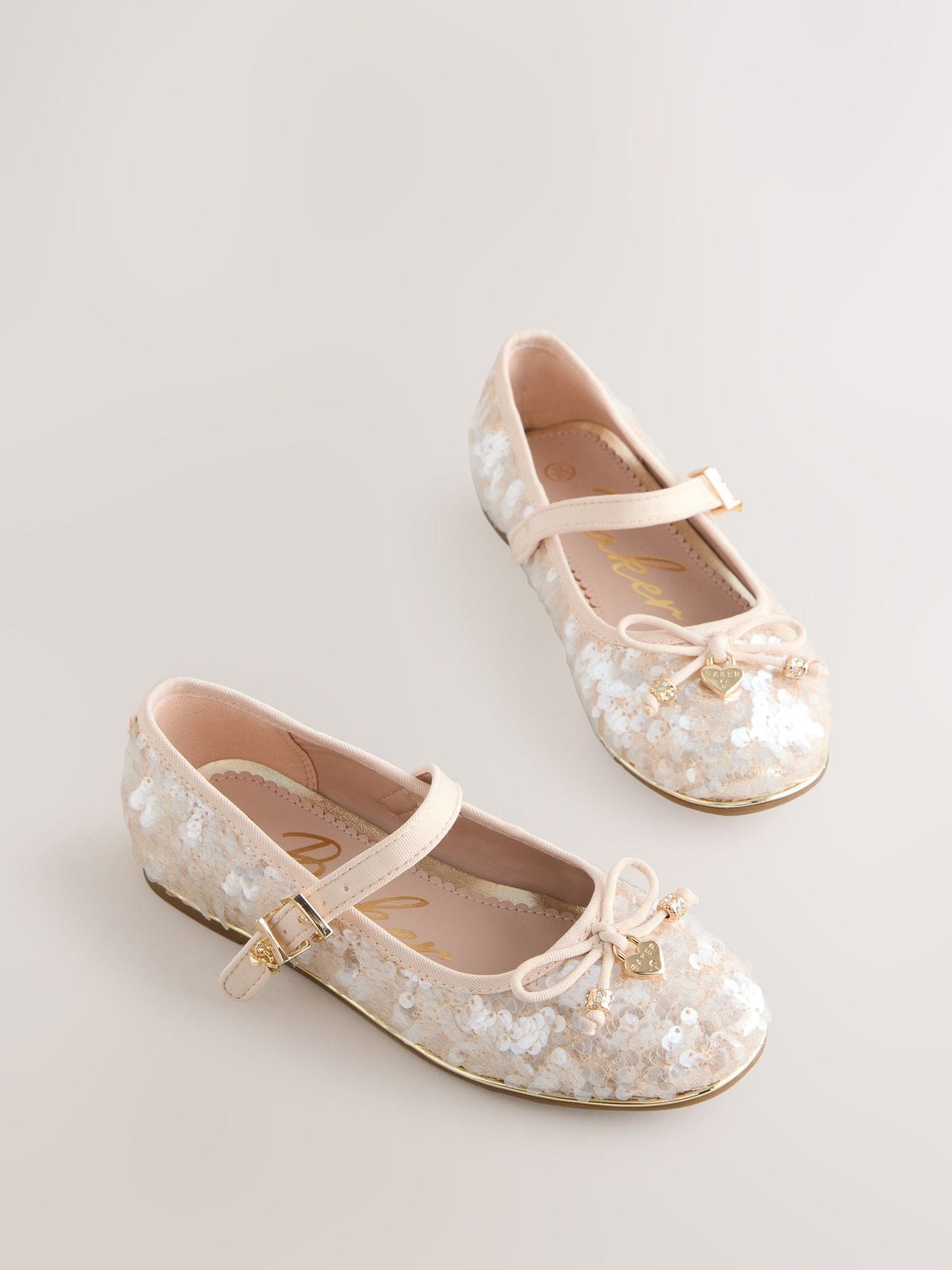 Baker by Ted Baker Ivory Champagne Sequin Ocassion Mary Jane Shoes image 1