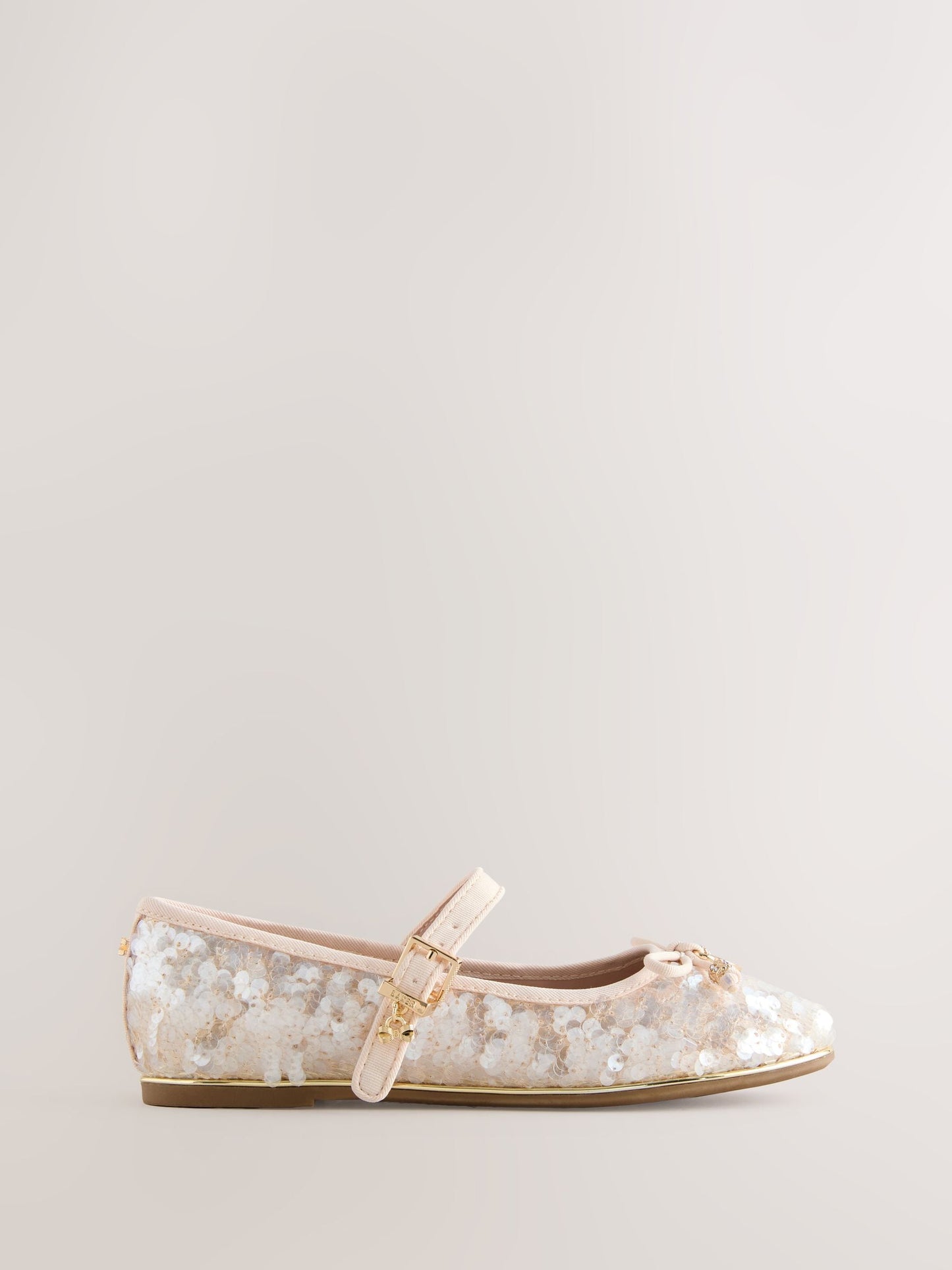 Baker by Ted Baker Ivory Champagne Sequin Ocassion Mary Jane Shoes image 5