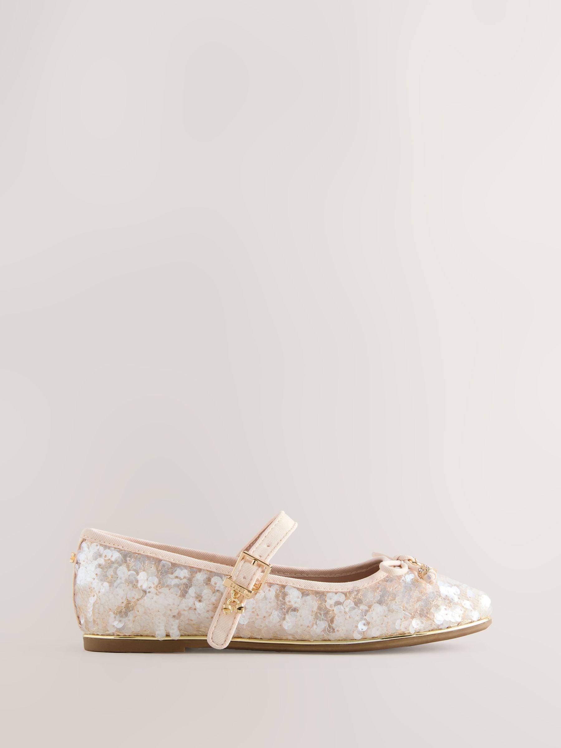 Baker by Ted Baker Ivory Champagne Sequin Ocassion Mary Jane Shoes image 5