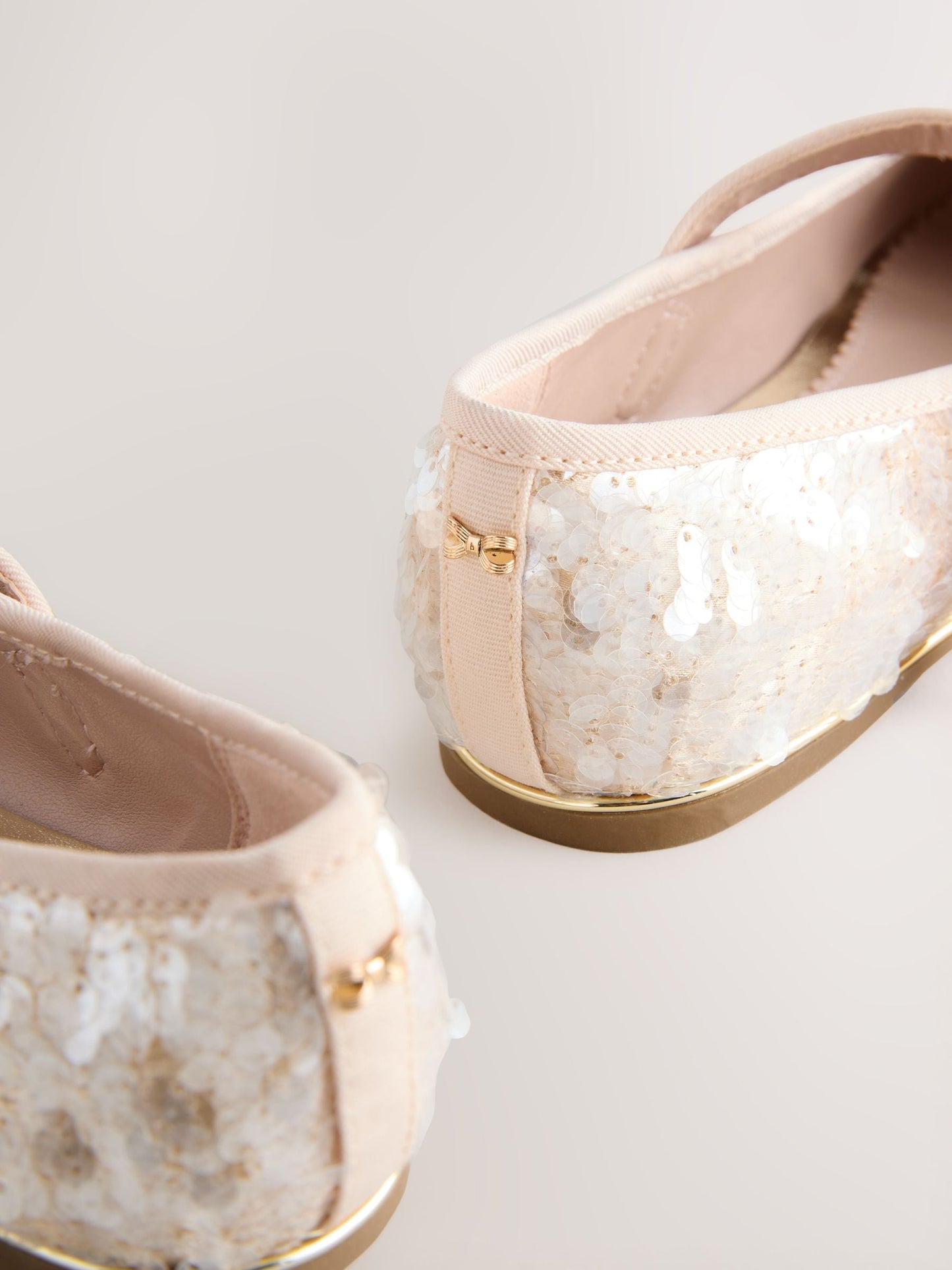 Baker by Ted Baker Ivory Champagne Sequin Ocassion Mary Jane Shoes image 6