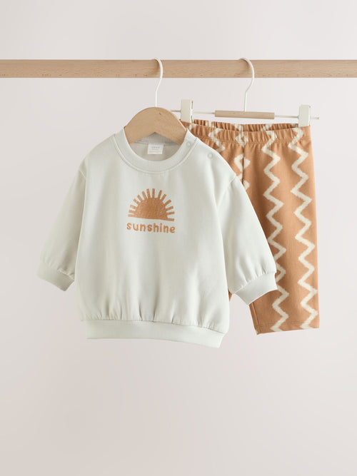 Grey/Rust Sun Sweat Top and Joggers Baby Set (0mths-2yrs) image 1
