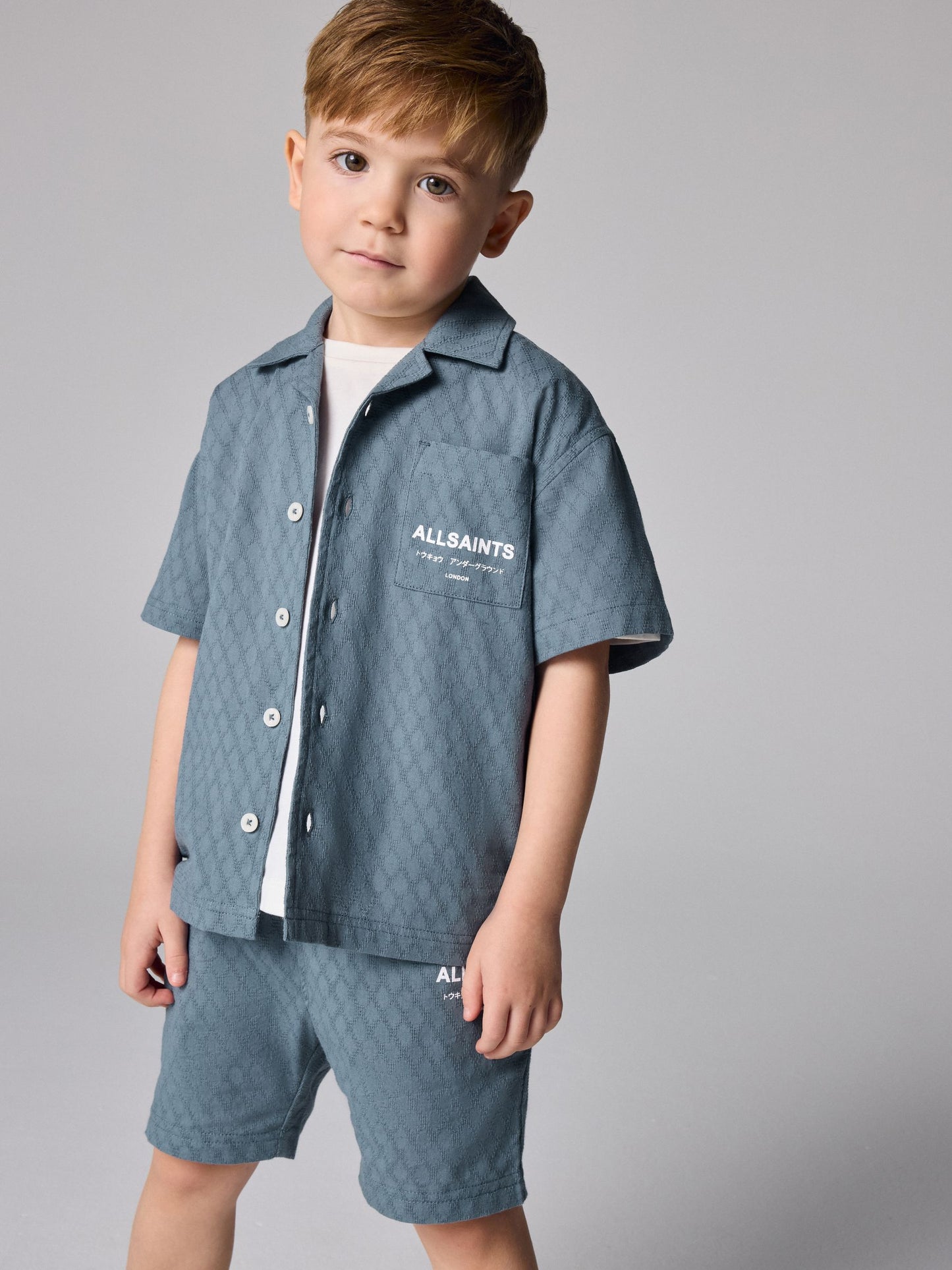 smALLSAINTS Blue Kylo Short Sleeve Shirt and Shorts Set image 3