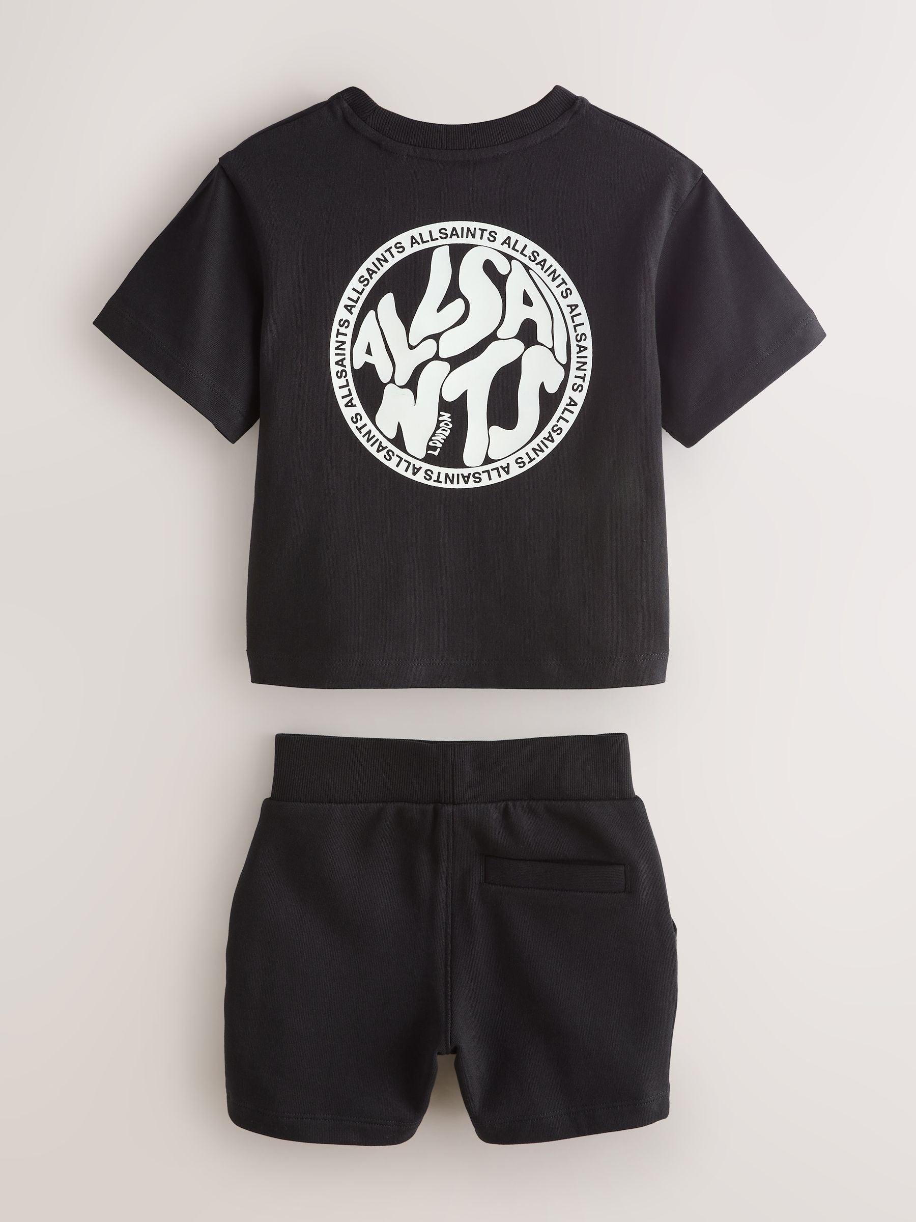Dsiney Kidz - smALLSAINTS Black Distortion T-Shirt and Sweat Shorts Set image 14