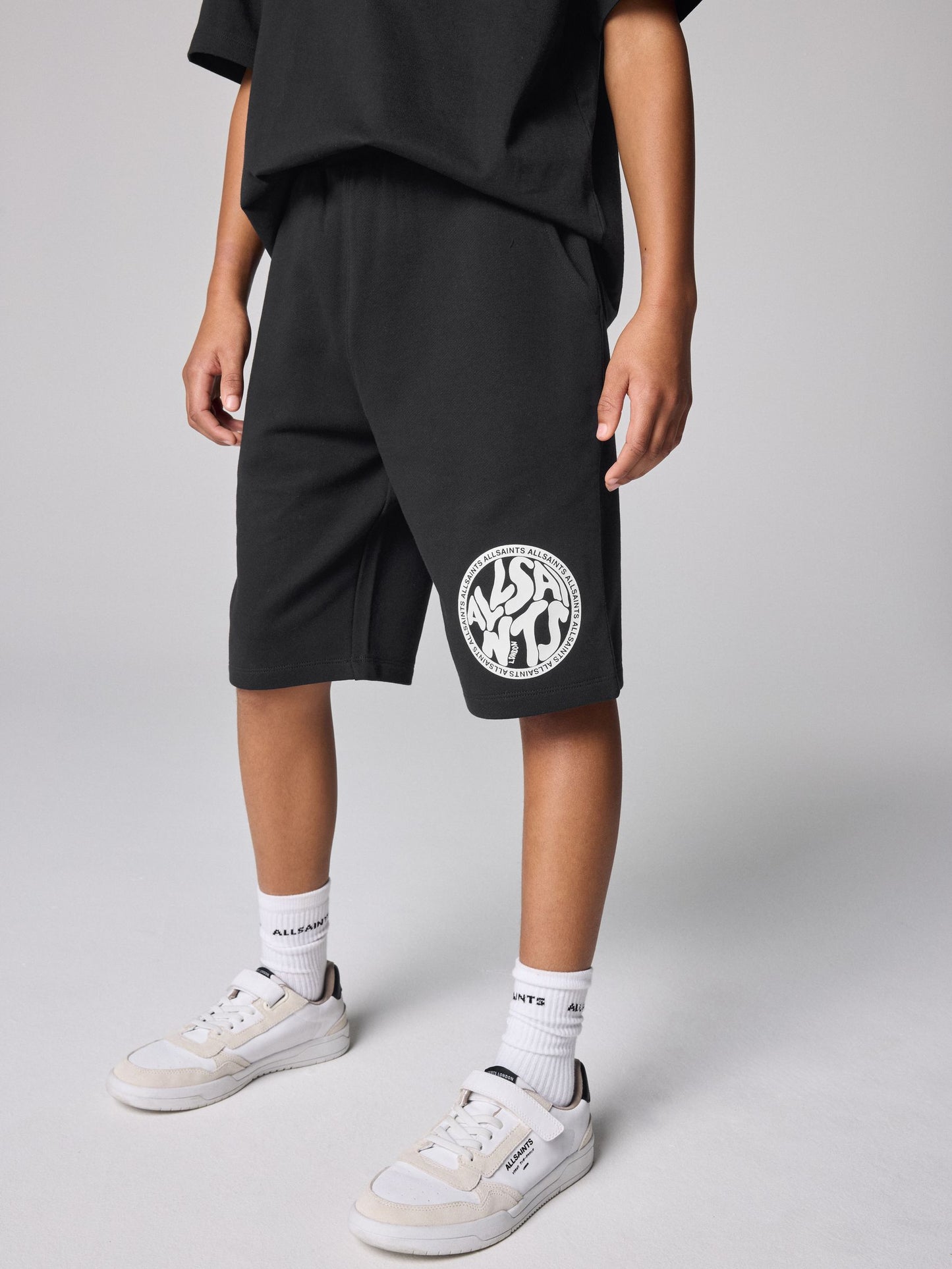 Dsiney Kidz - smALLSAINTS Black Distortion T-Shirt and Sweat Shorts Set image 3
