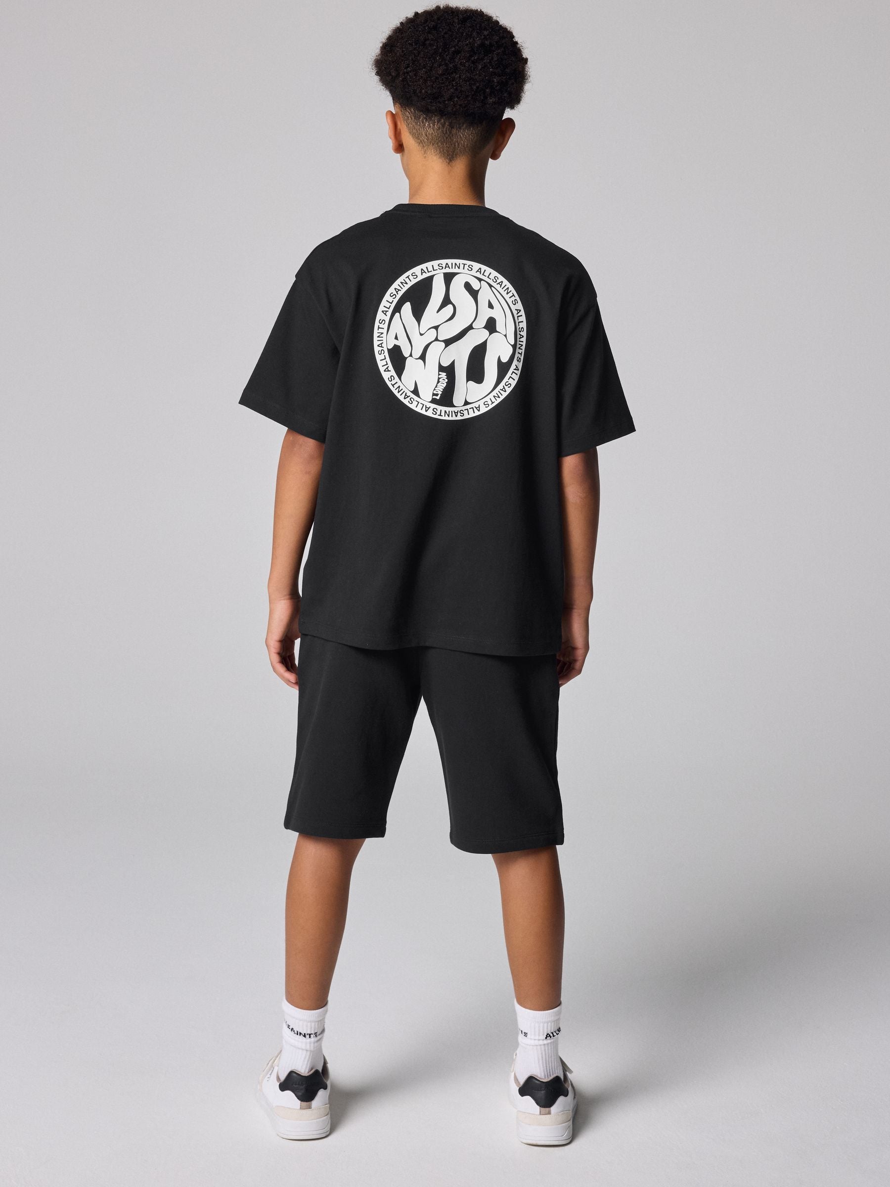 Dsiney Kidz - smALLSAINTS Black Distortion T-Shirt and Sweat Shorts Set image 5