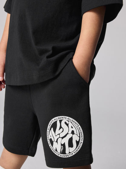 Dsiney Kidz - smALLSAINTS Black Distortion T-Shirt and Sweat Shorts Set image 7