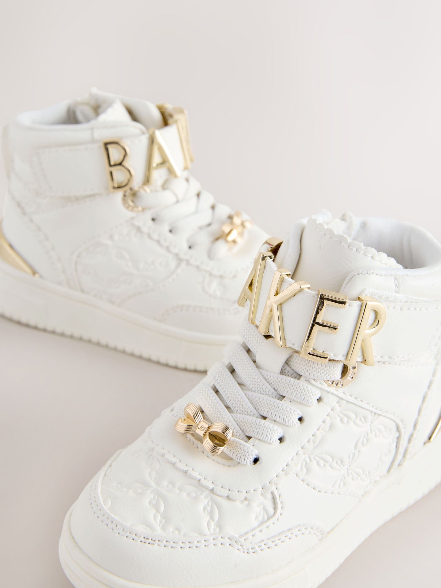 Baker by Ted Baker Girls White Charm Hi-Top Trainers image 3