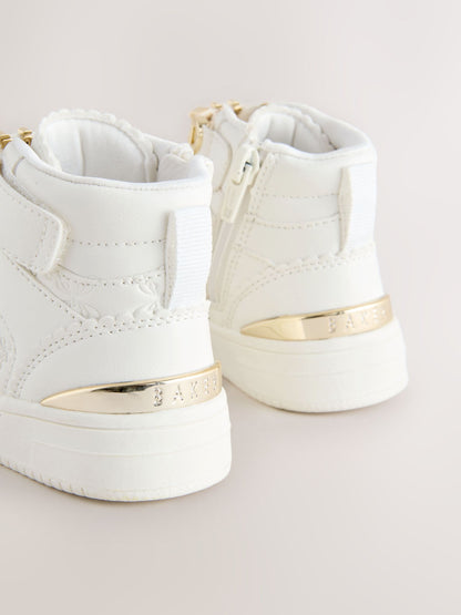 Baker by Ted Baker Girls White Charm Hi-Top Trainers image 4
