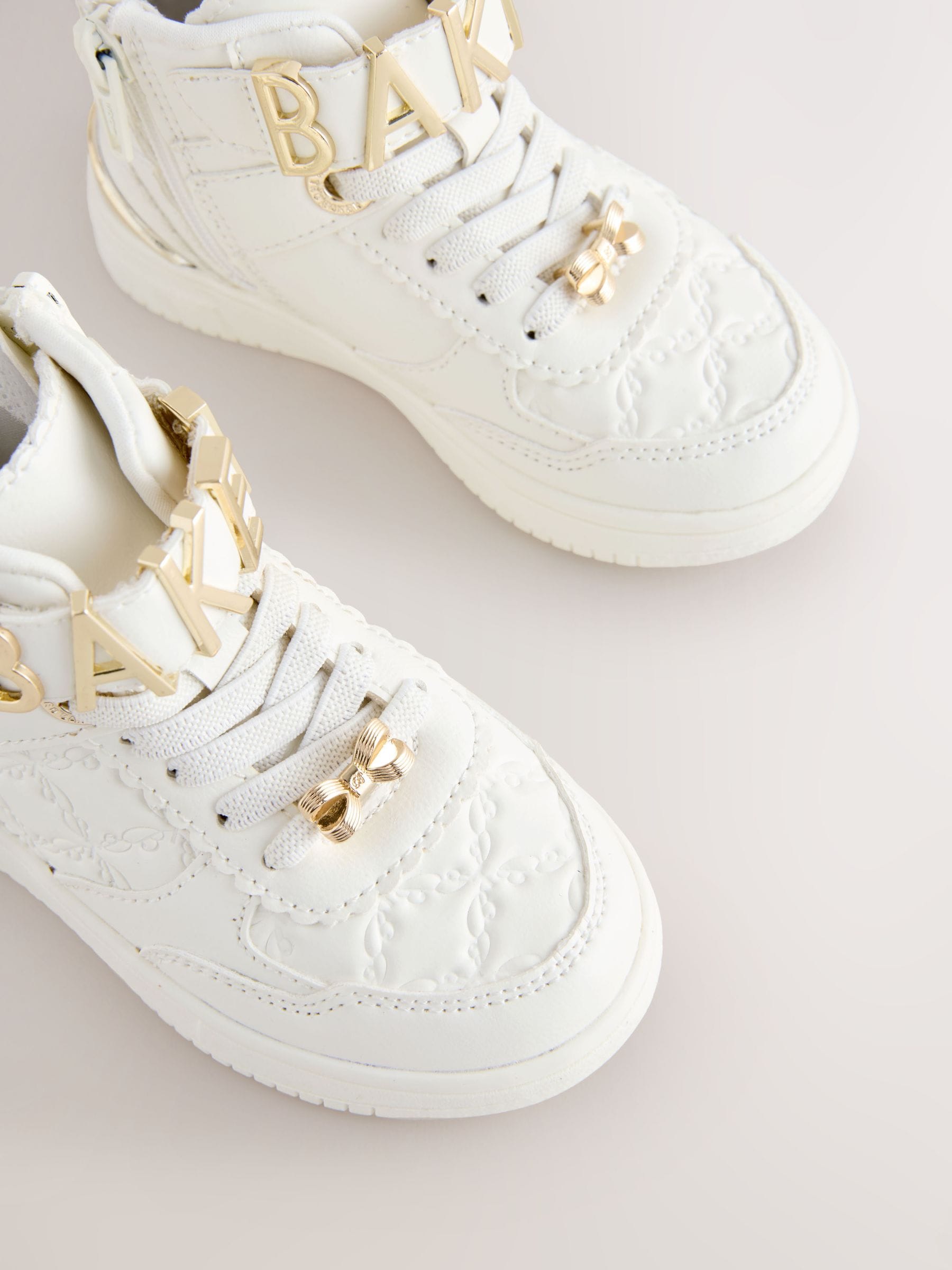 Baker by Ted Baker Girls White Charm Hi-Top Trainers image 5
