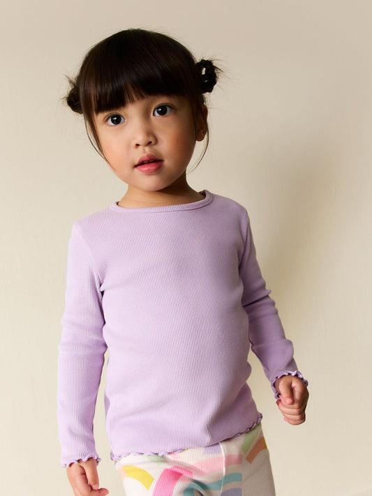 Dsiney Kidz - Lilac Purple Rib Long Sleeve T-Shirt (3mths-7yrs) image 1