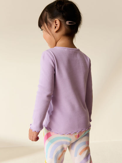Dsiney Kidz - Lilac Purple Rib Long Sleeve T-Shirt (3mths-7yrs) image 3