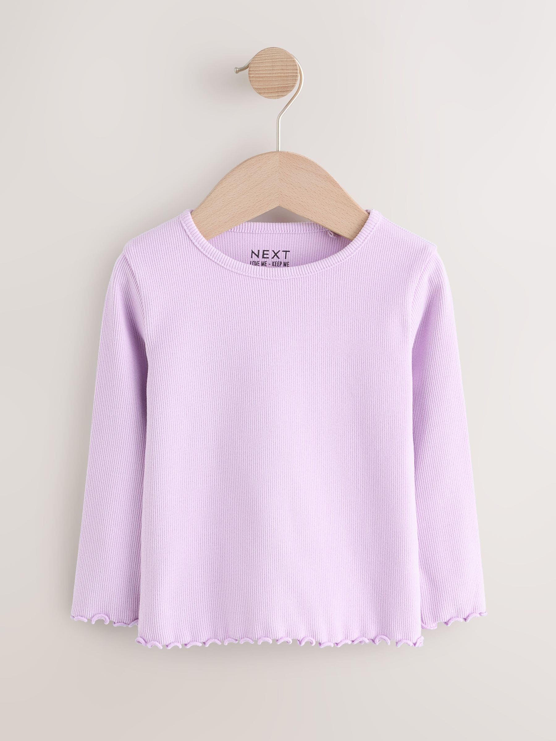 Dsiney Kidz - Lilac Purple Rib Long Sleeve T-Shirt (3mths-7yrs) image 4