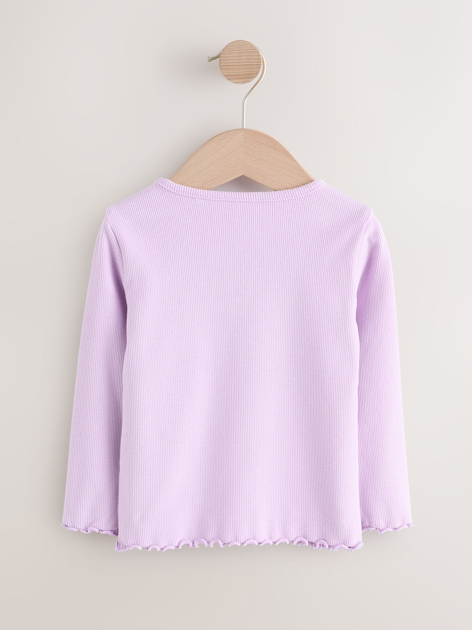 Dsiney Kidz - Lilac Purple Rib Long Sleeve T-Shirt (3mths-7yrs) image 5