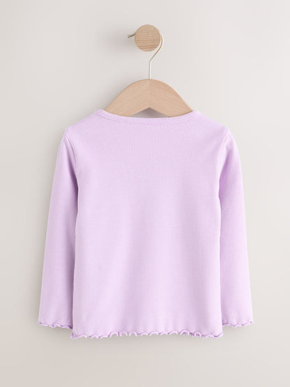 Dsiney Kidz - Lilac Purple Rib Long Sleeve T-Shirt (3mths-7yrs) image 5