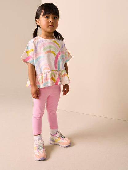 Rainbow Short Sleeve Peplum T-Shirt (3mths-7yrs) image 2