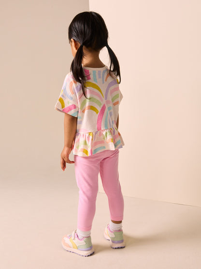 Rainbow Short Sleeve Peplum T-Shirt (3mths-7yrs) image 3