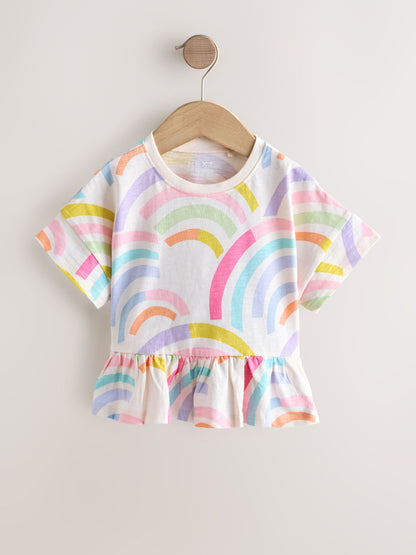 Rainbow Short Sleeve Peplum T-Shirt (3mths-7yrs) image 5